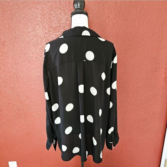Black and White Polka Dot Women's Top - Picture 6 of 9